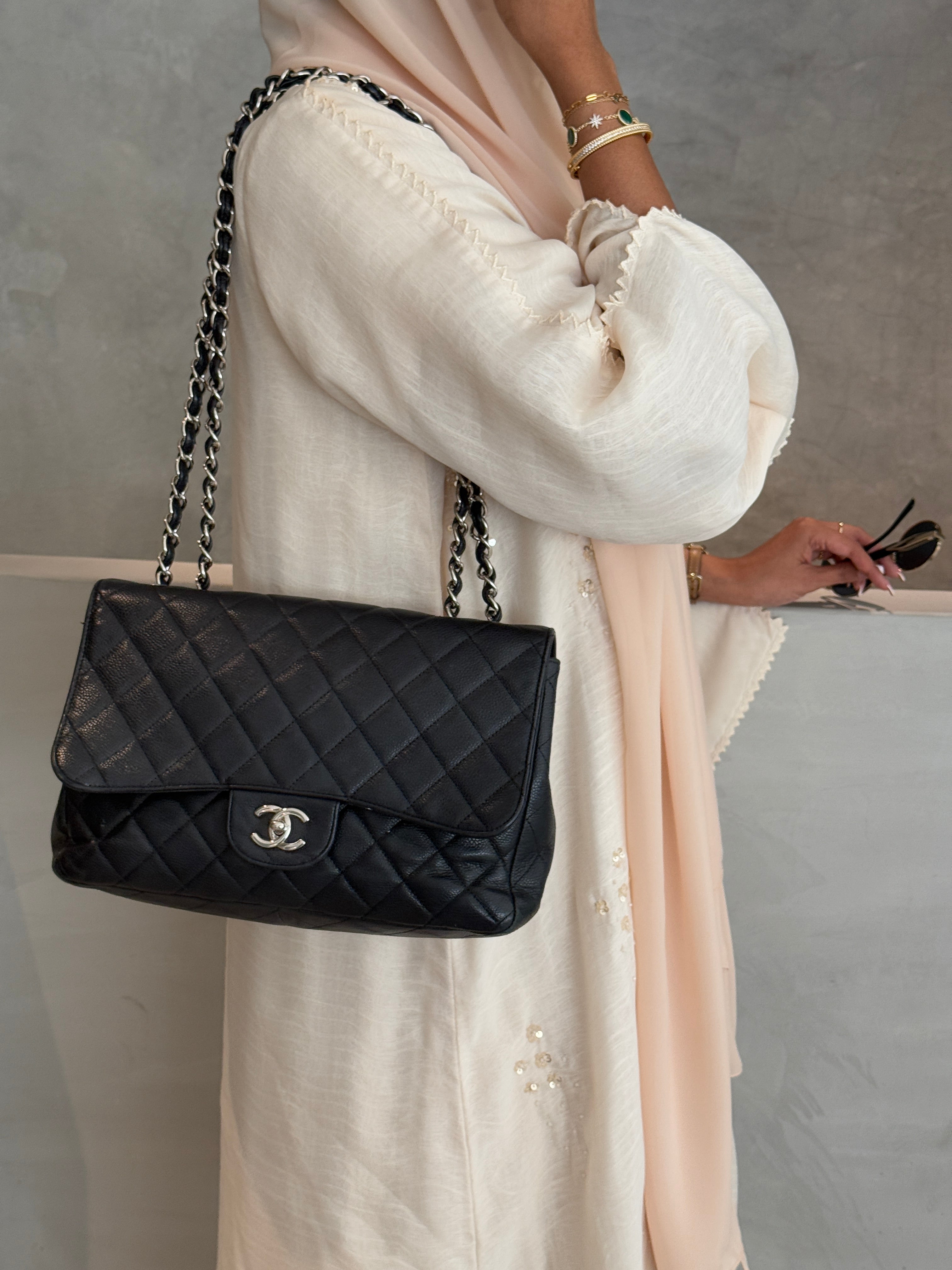 Chanel Classic Maxi Caviar Black