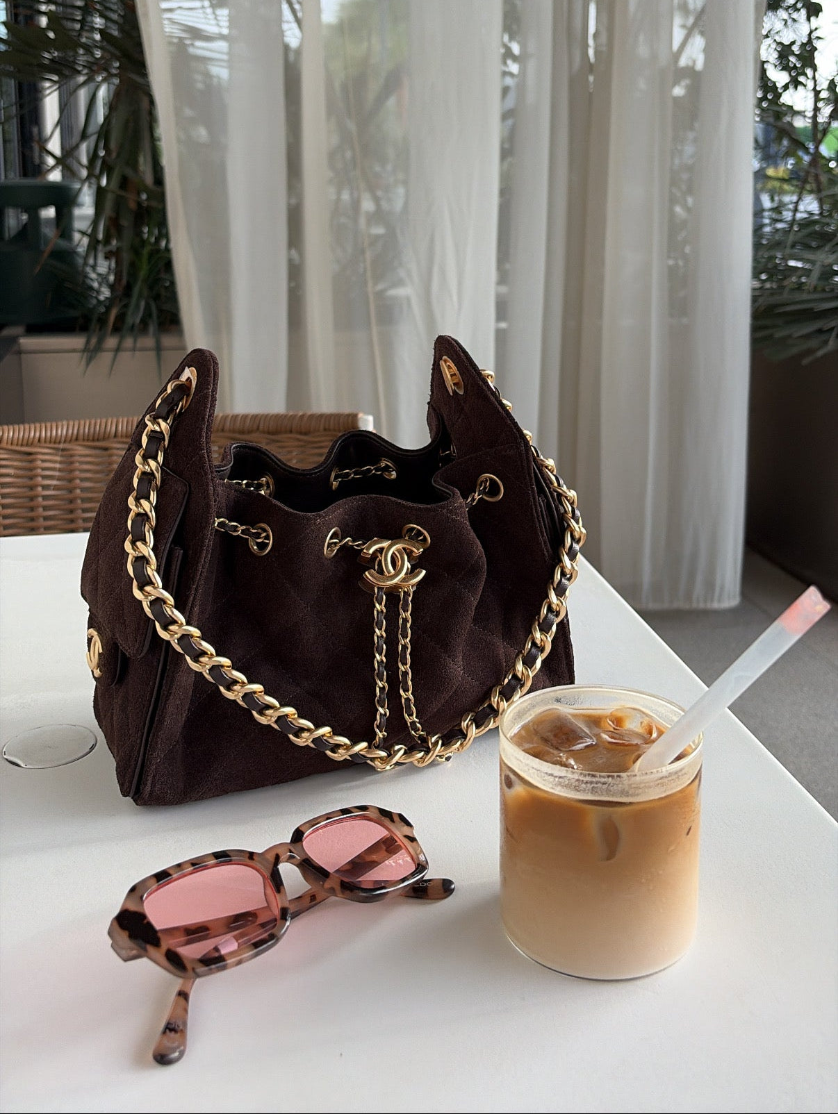 Chanel 25 Brown Suede Bag