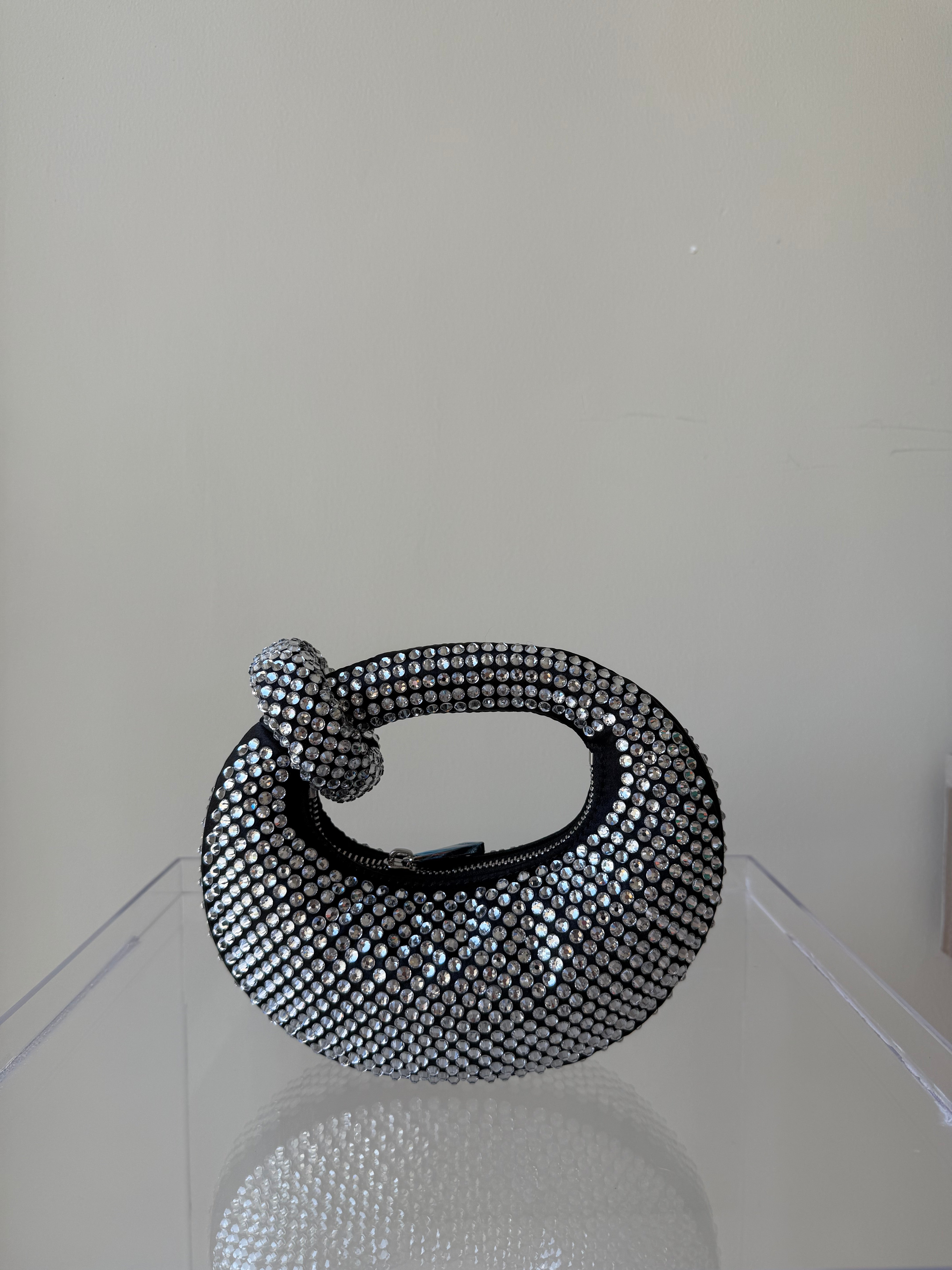 Jwpei Abacus Black Bag with crystals