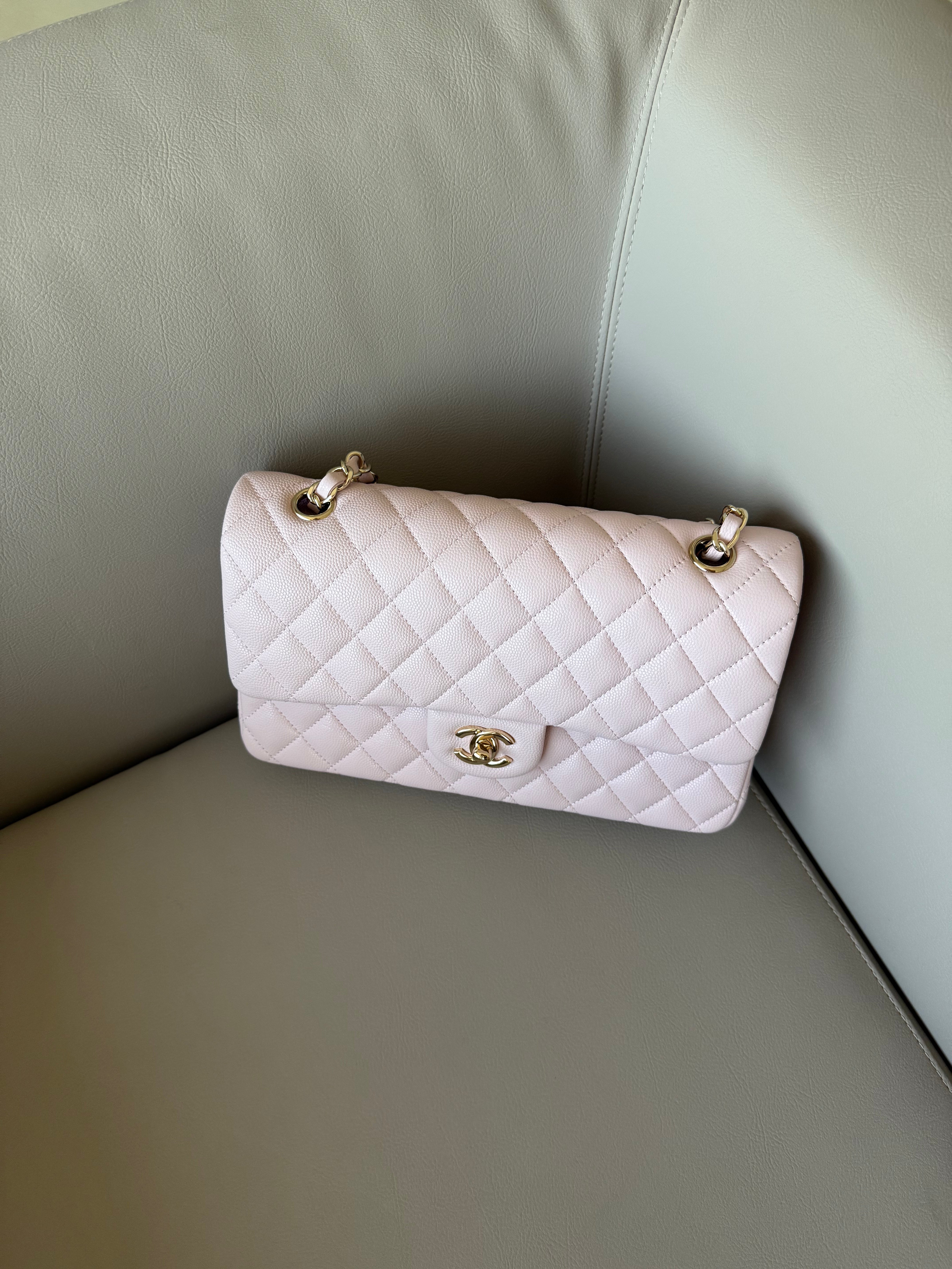 Chanel Light Pink Caviar Classic Flap